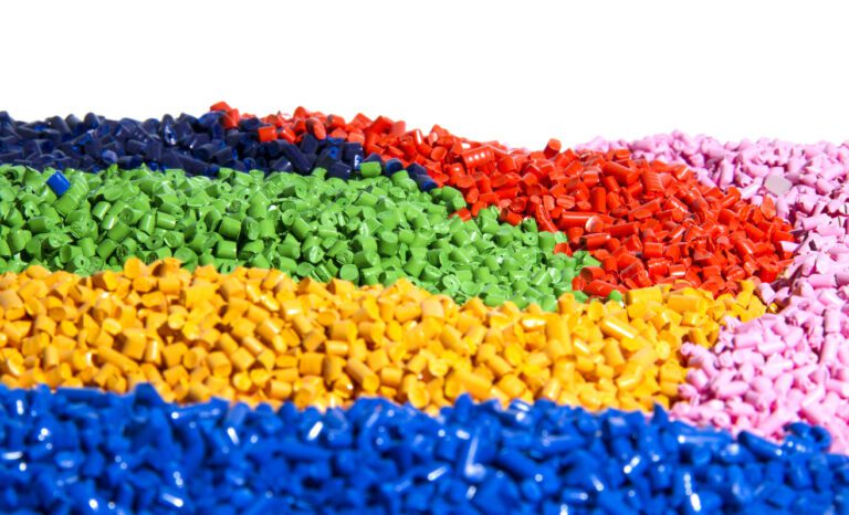 Vibrant colorful pieces of tiny bits of plastic